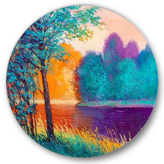 Designart - Colorful River Between The Trees During Twilight